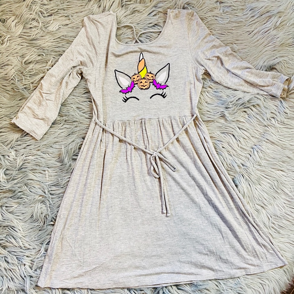 Girls Justice Unicorn Pumpkin Halloween Dress